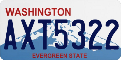 WA license plate AXT5322