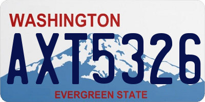 WA license plate AXT5326