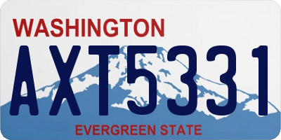 WA license plate AXT5331