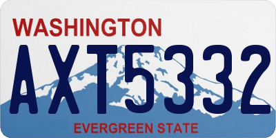 WA license plate AXT5332