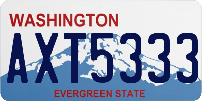 WA license plate AXT5333