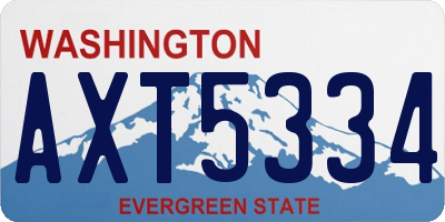 WA license plate AXT5334