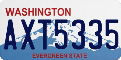 WA license plate AXT5335