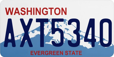 WA license plate AXT5340
