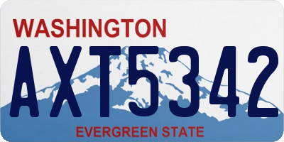 WA license plate AXT5342