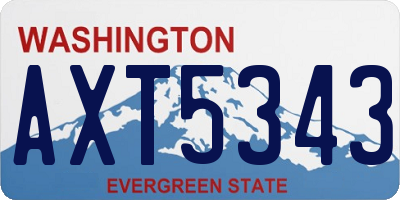 WA license plate AXT5343