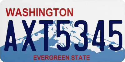 WA license plate AXT5345