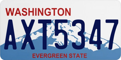 WA license plate AXT5347
