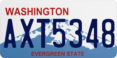 WA license plate AXT5348