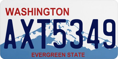 WA license plate AXT5349