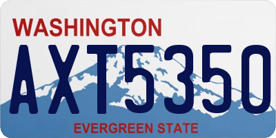 WA license plate AXT5350