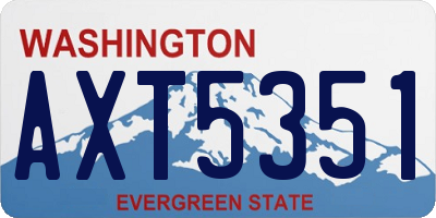 WA license plate AXT5351