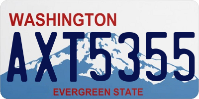 WA license plate AXT5355