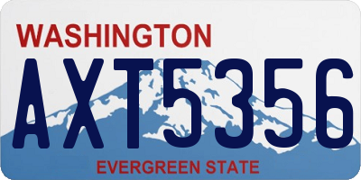 WA license plate AXT5356