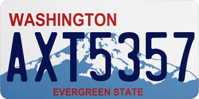 WA license plate AXT5357
