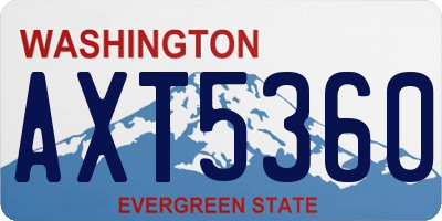 WA license plate AXT5360
