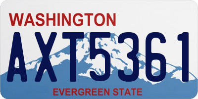 WA license plate AXT5361