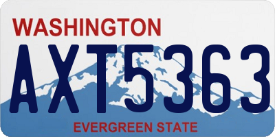 WA license plate AXT5363