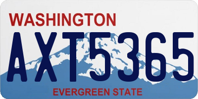 WA license plate AXT5365