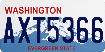 WA license plate AXT5366