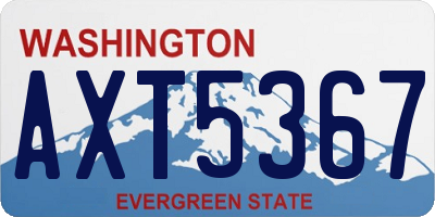 WA license plate AXT5367