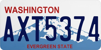 WA license plate AXT5374
