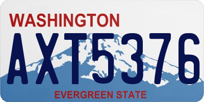 WA license plate AXT5376