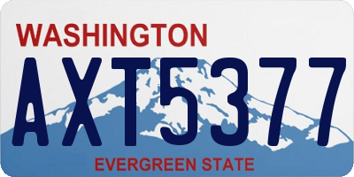 WA license plate AXT5377