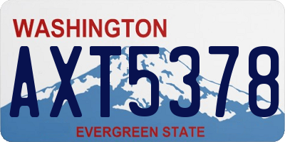 WA license plate AXT5378