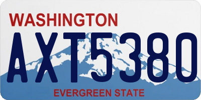 WA license plate AXT5380