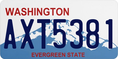 WA license plate AXT5381