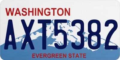 WA license plate AXT5382
