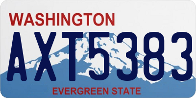 WA license plate AXT5383