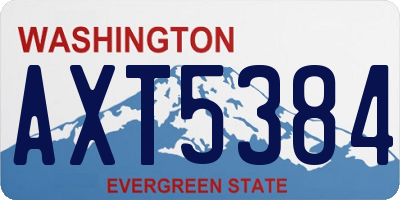 WA license plate AXT5384