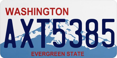 WA license plate AXT5385