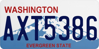 WA license plate AXT5386