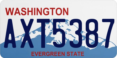 WA license plate AXT5387