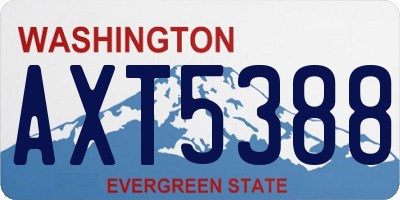 WA license plate AXT5388