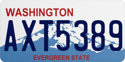 WA license plate AXT5389