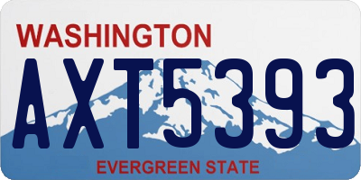 WA license plate AXT5393