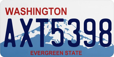 WA license plate AXT5398