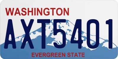 WA license plate AXT5401