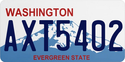WA license plate AXT5402
