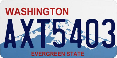 WA license plate AXT5403