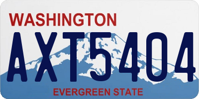 WA license plate AXT5404