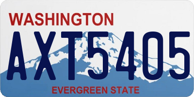 WA license plate AXT5405