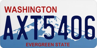 WA license plate AXT5406