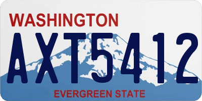WA license plate AXT5412