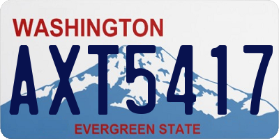 WA license plate AXT5417