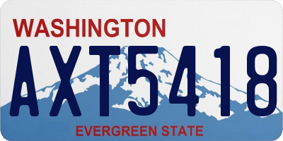 WA license plate AXT5418